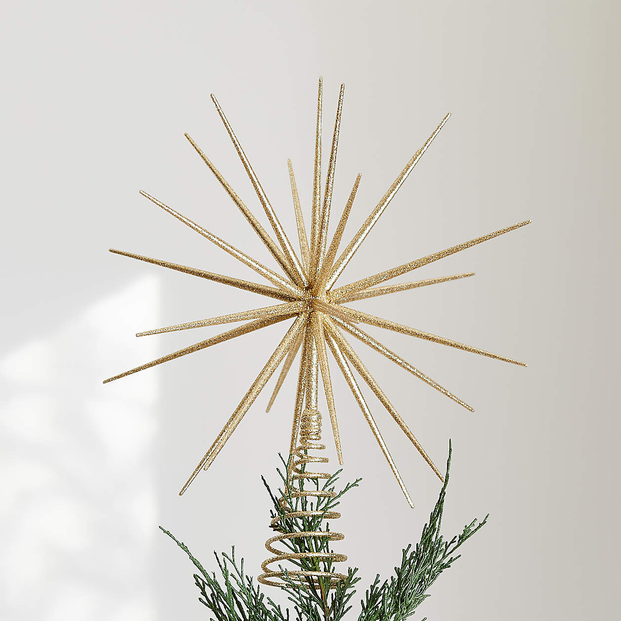 Glitter Silver 3D Star Christmas Tree Topper + Reviews | Crate & Barrel | Crate & Barrel