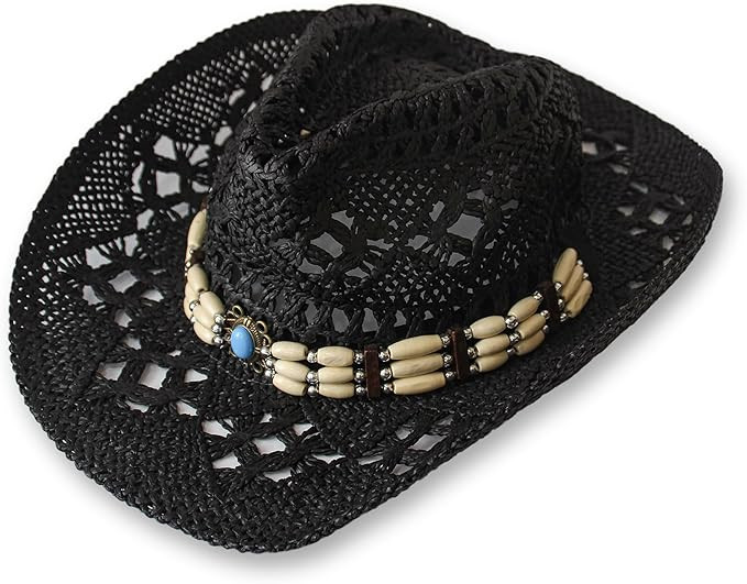 Natural Cowboy Cowboy Straw Hat, Unisex One Size Men's Women's Summer Coachella Beach | Amazon (US)