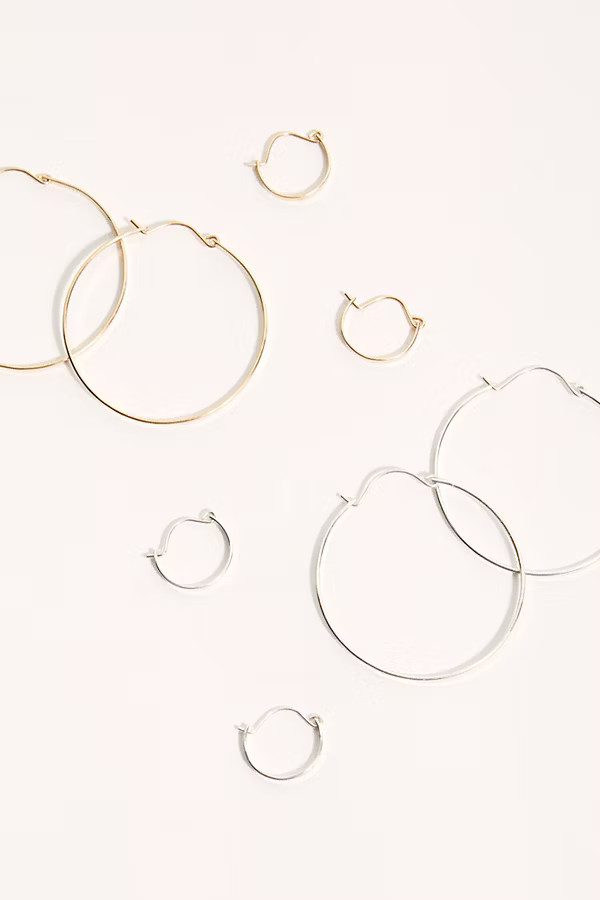 Gold Fill Classic Threader Hoop Earring Set | Free People (Global - UK&FR Excluded)