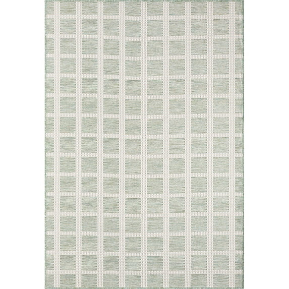 Abani Ocean 8x10 Green Geometric Indoor Outdoor Rug Polypropylene Grid | Walmart (US)