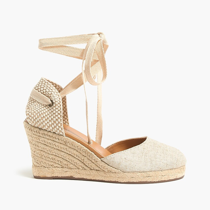 Canvas ankle-wrap espadrille wedges | J.Crew Factory