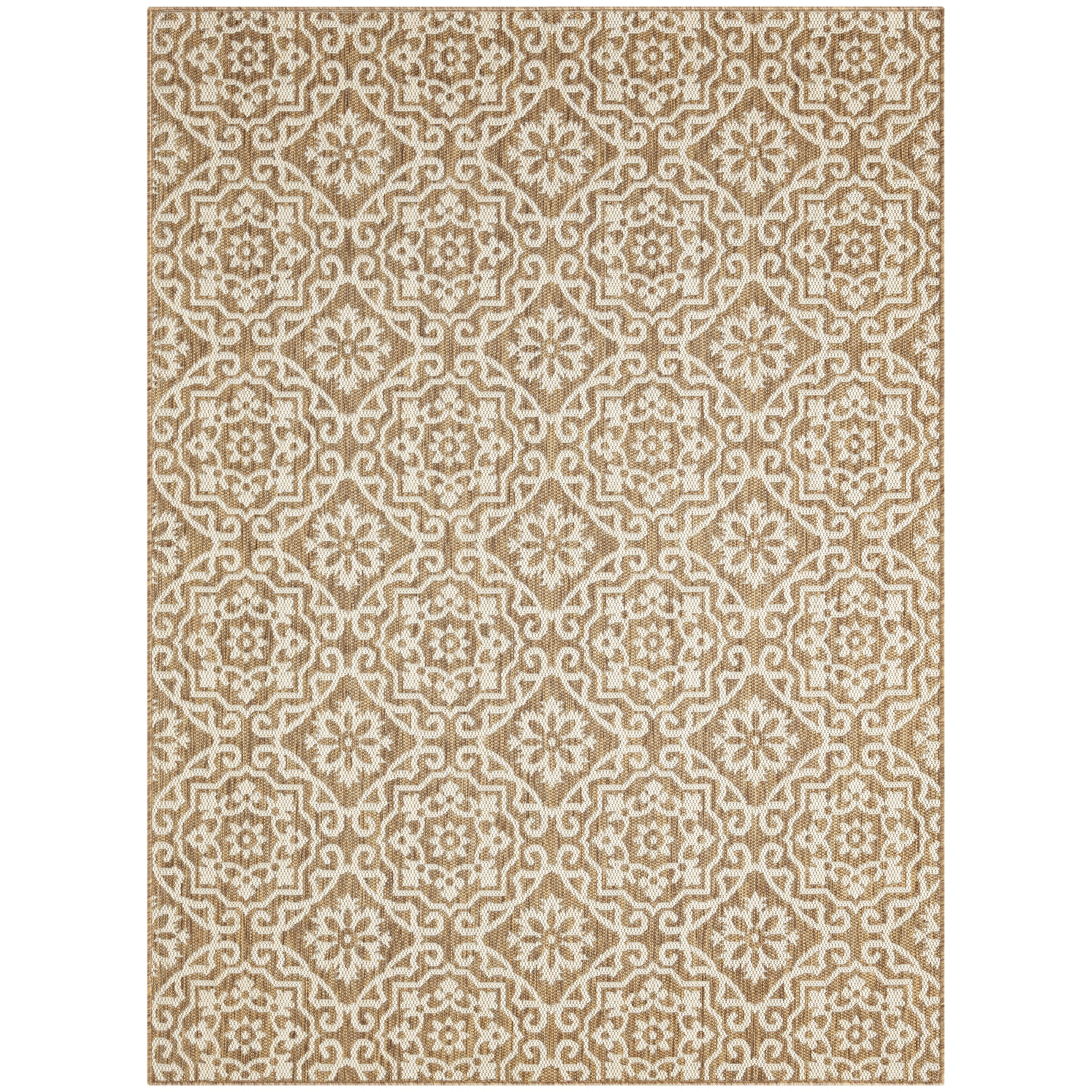 Floral Indoor / Outdoor Area Rug in Black-Grey | Wayfair North America