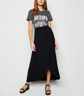 Black Wrap Maxi Skirt | New Look | New Look (UK)