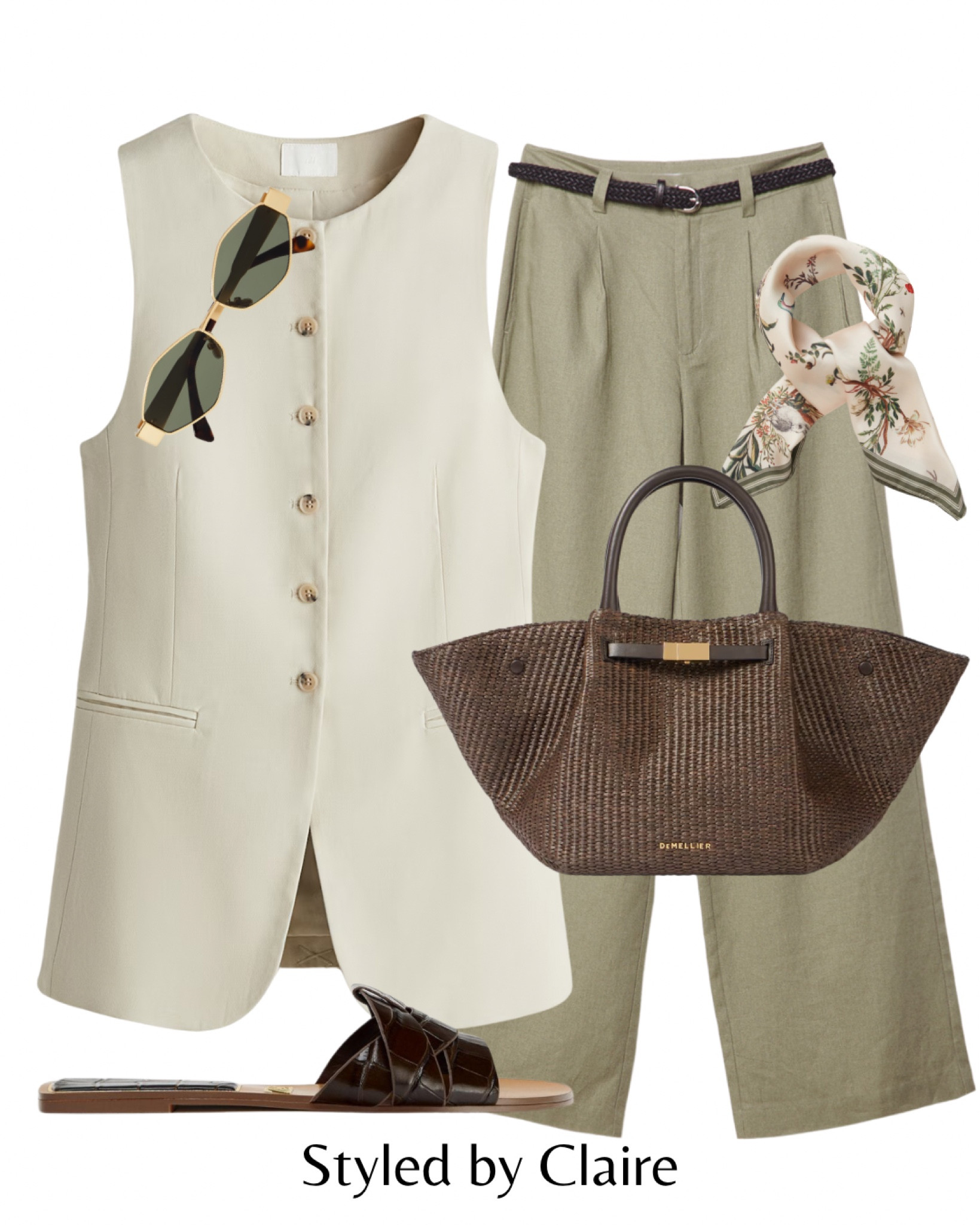 Cream & Green combo🌻
Tags: long suit waistcoat structured H&M linen trousers Stradivarius raffia bag demellier London croc criss cross print sandals silk scarf sunglasses fashion spring inspo outfit ideas chic women’s style city break Parisian capsule wardrobee

#LTKbag #LTKspring #LTKstyletip