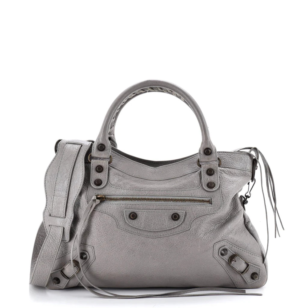 Balenciaga Town Classic Studs Bag Leather Gray 3966082 | Rebag