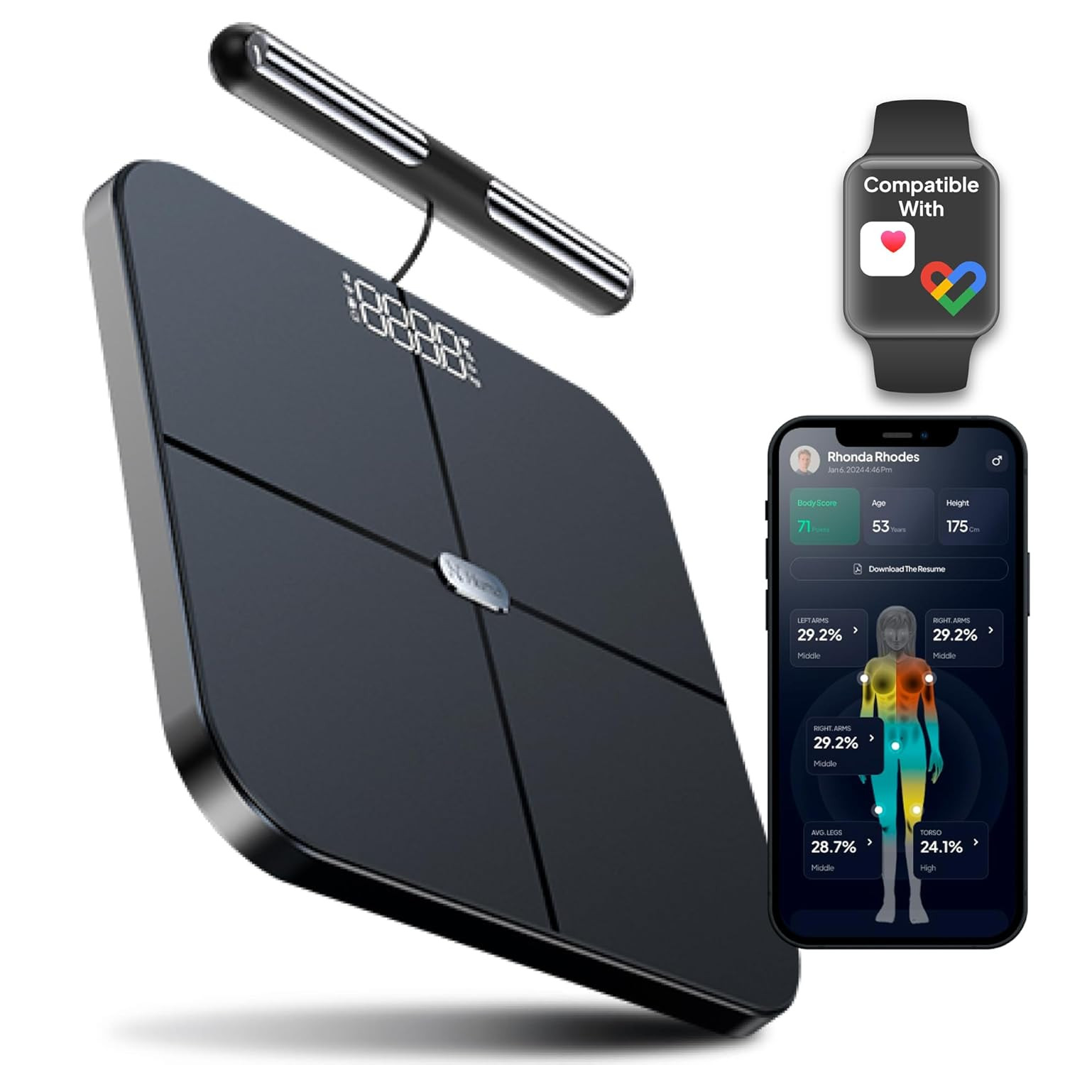 Hume Health - The Body Pod - Home Body Analyzer and Free Bluetooth App - 45+ Key Health Metrics - Accurate Personalized Data - Body Composition Scale - Smart Scale for Body Weight - HSA & FSA Eligible | Amazon (US)