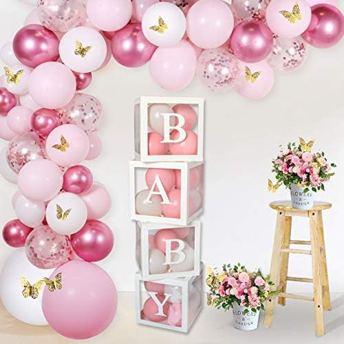 Baby Balloon Box for Baby Shower,DIY Transparent Baby Blocks for Baby 1st Birthday Party Decorati... | Amazon (US)