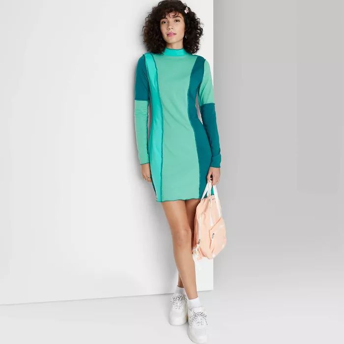 Women's Long Sleeve Seamed Knit Bodycon Dress - Wild Fable™ | Target