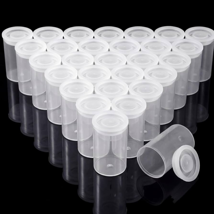 JOVITEC Clear 20 Pack Film Canisters with Caps, 35 mm Empty Camera Reel Storage Containers Case w... | Amazon (US)