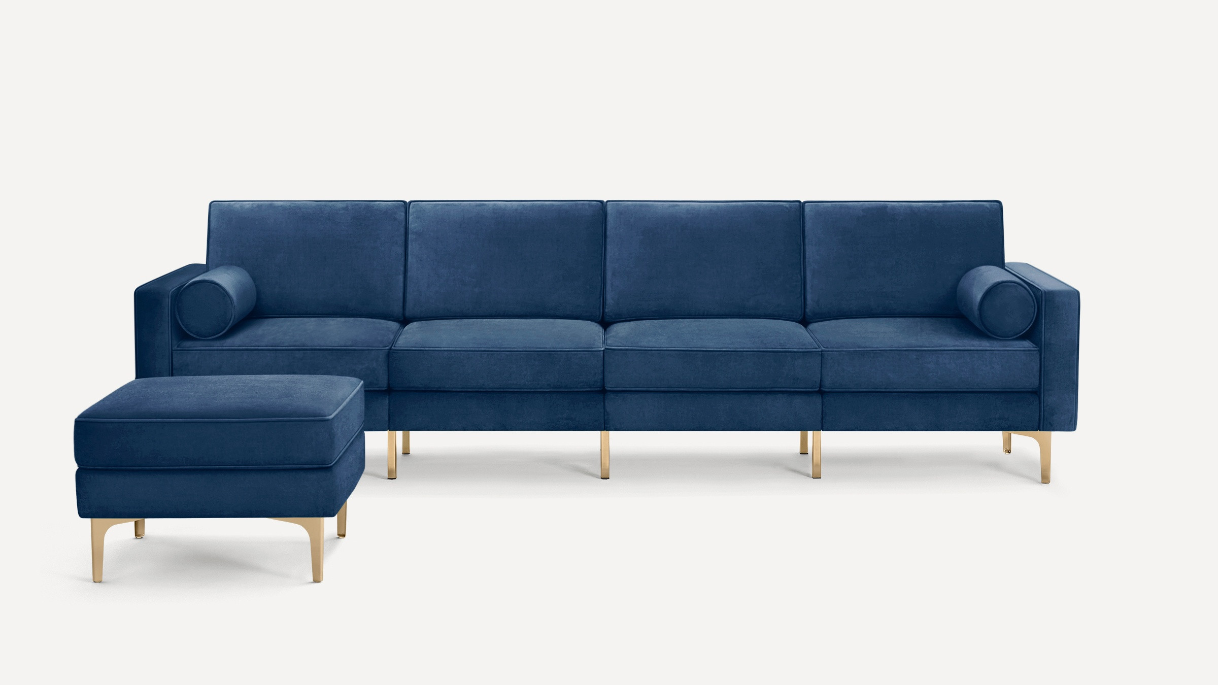 Nomad Velvet King Sofa with Ottoman | Burrow