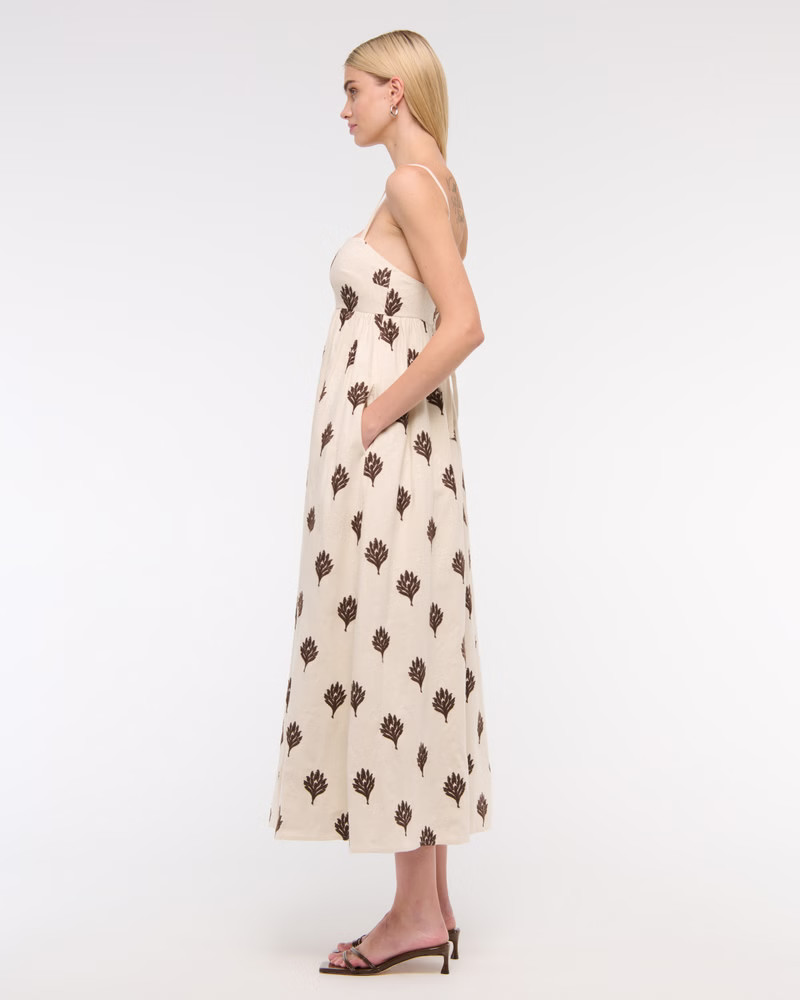 Tie-Back Babydoll Maxi Dress | Abercrombie & Fitch (US)