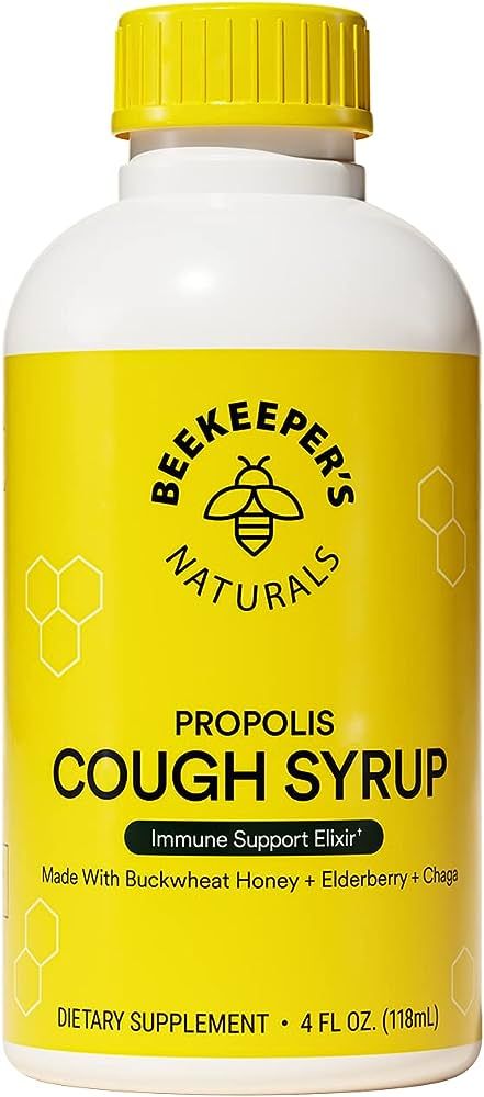 Beekeeper's Naturals Propolis Honey Cough Syrup Daytime for Adults Elderberry, Bee Propolis, Buck... | Amazon (US)