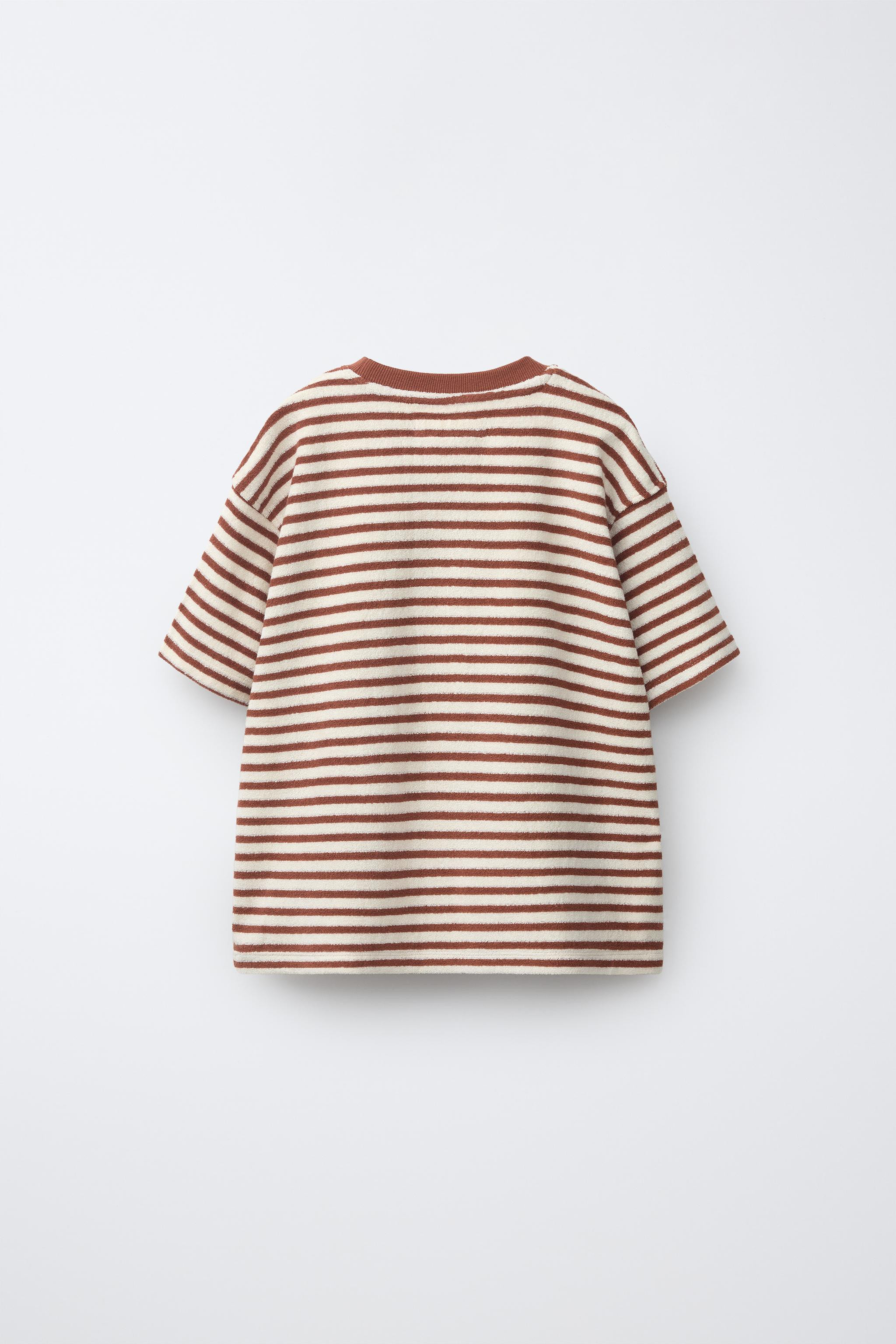 TOWEL EFFECT STRIPED T-SHIRT AND BERMUDA SET | Zara US