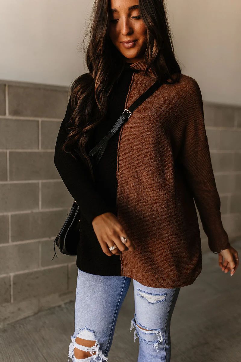 Chantel Tunic Sweater - Brown | Mindy Mae's Market