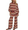 ReachMe Womens Oversized Striped 2 Piece Sets Sweater and Wide Leg Pants with Pockets Pajama Loun... | Amazon (US)