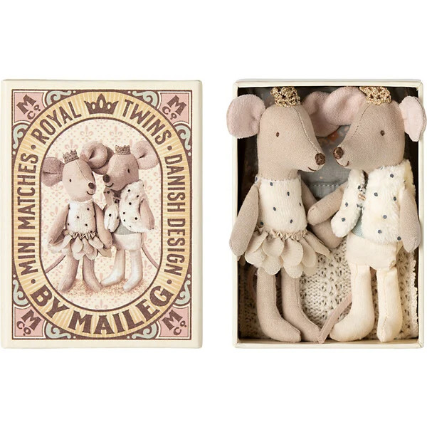 Royal twin mice, Little sister and brother in matchbox | Maisonette