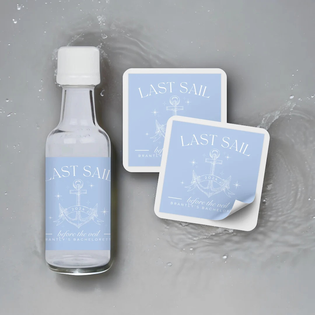 Last Sail Before the Veil Bachelorette Crew Shooter Labels | Nautical Bachelorette Favors | Lake ... | Etsy (US)