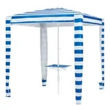 Mainstays 6 ft Blue and White Stripe Beach Umbrella, Sun Protection | Walmart (US)