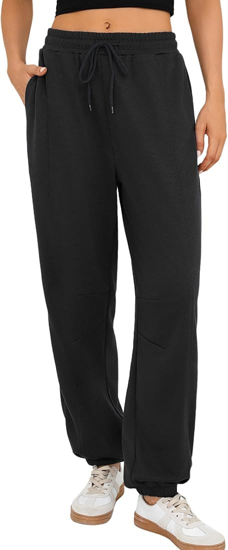 Quenteen Womens Sweatpants High Waisted Baggy Sweatpants with Pockets Drawstring Jogger Pants Y2k... | Amazon (US)