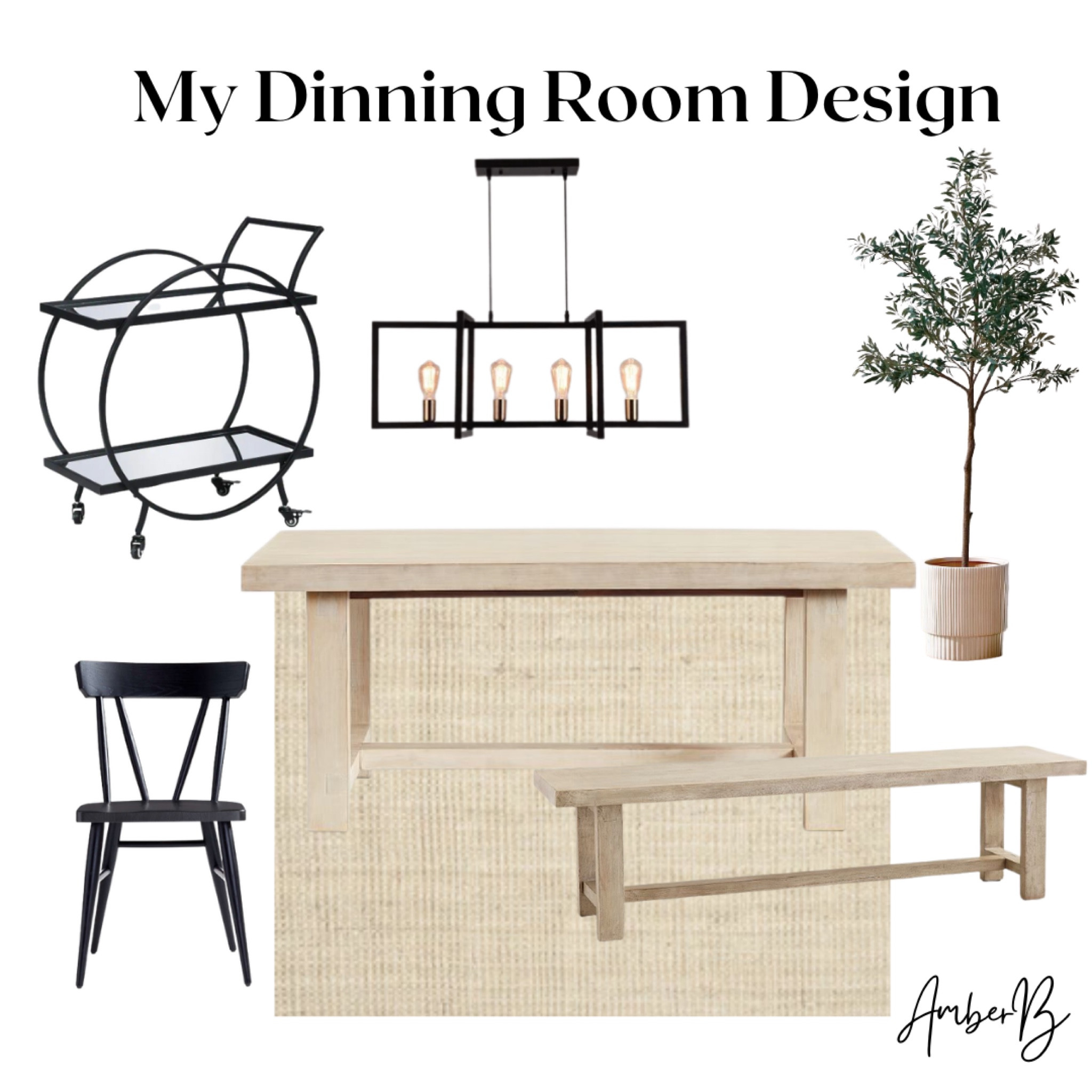 Modern Dining Room Design | Minimal Dining Room Design | Affordable Dining Table | Modern Lighting | Black Bar Cart | Faux Olive Tree

#LTKFind #LTKhome #LTKsalealert