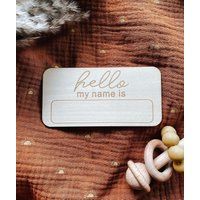 Hello My Name Is | Birth Announcement I'm New Here Baby Sign Custom Wood Stats Photo Prop Mom Gift | Etsy (US)