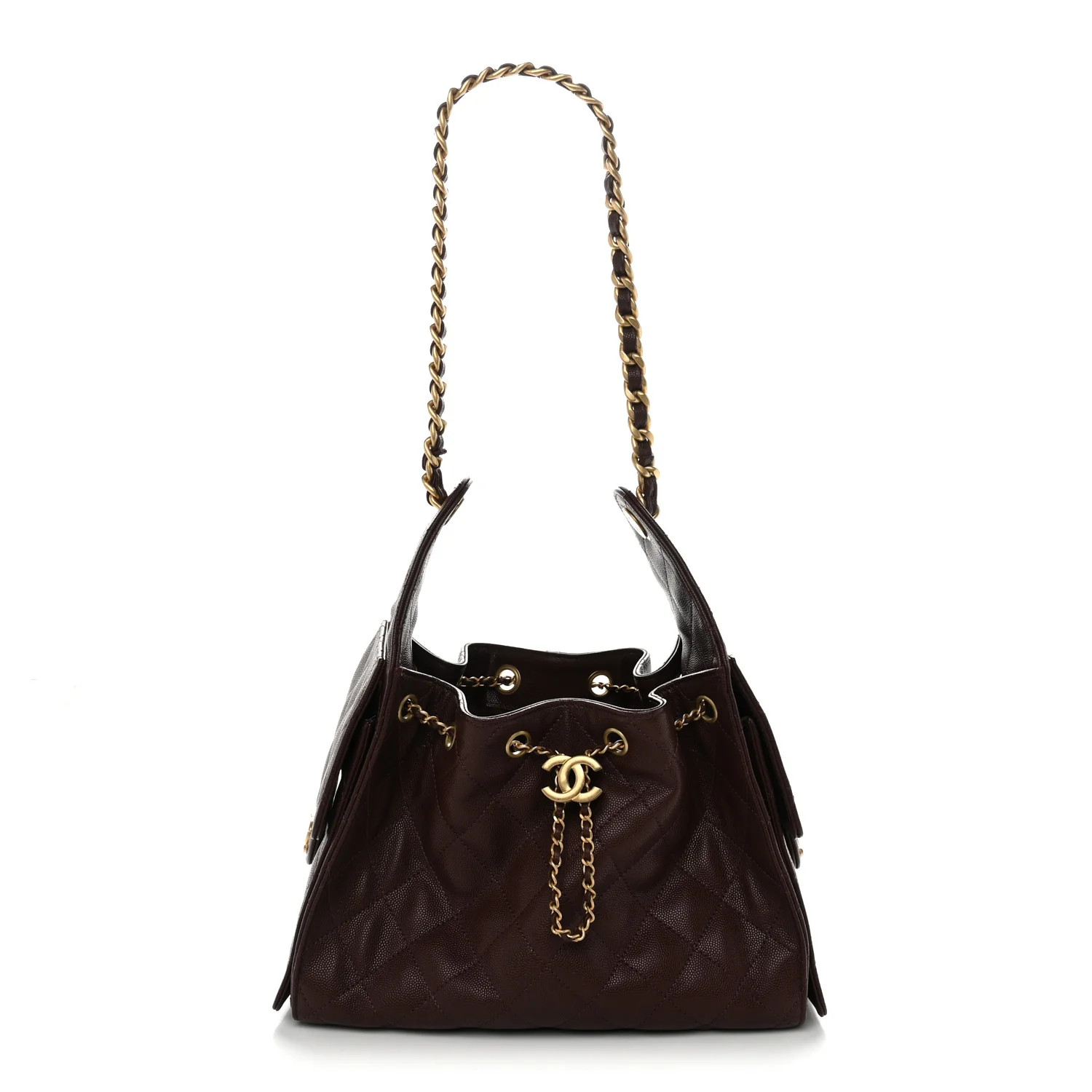 Chanel Caviar Quilted Small Chanel 25 Handbag Dark Brown 1974579 | FASHIONPHILE (US)