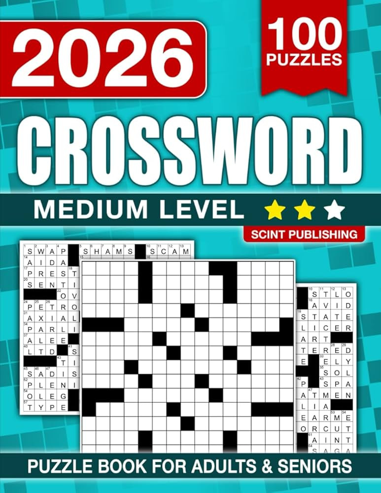 Medium Crossword Puzzle Book For Adults and Seniors with 100 Puzzles: Entertaining Brain Workouts... | Amazon (US)
