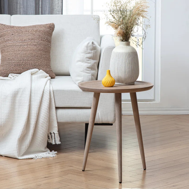 Bovadilla Solid Wood 3 Legs Accent Table | Wayfair North America