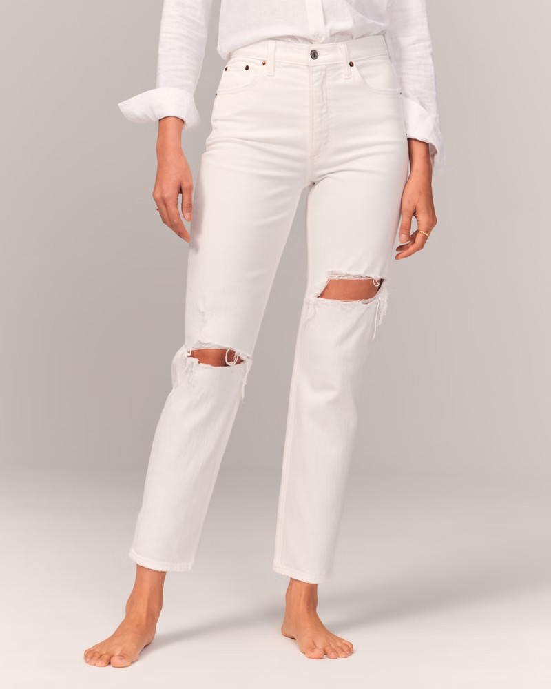 Women's High Rise Mom Jeans | Women's Bottoms | Abercrombie.com | Abercrombie & Fitch (US)