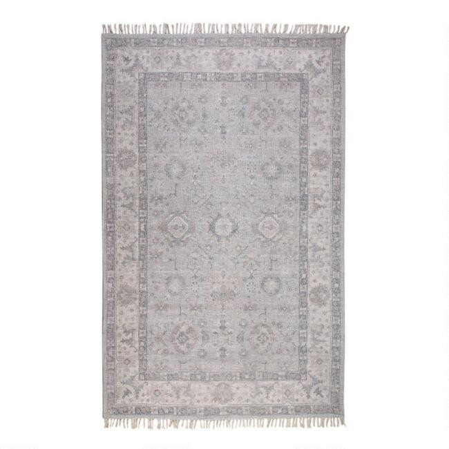 Gray Wool and Viscose Persian Style Sophia Area Rug | World Market