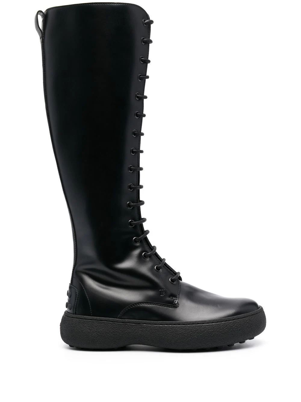 Tod's lace-up knee-length Boots - Farfetch | Farfetch Global