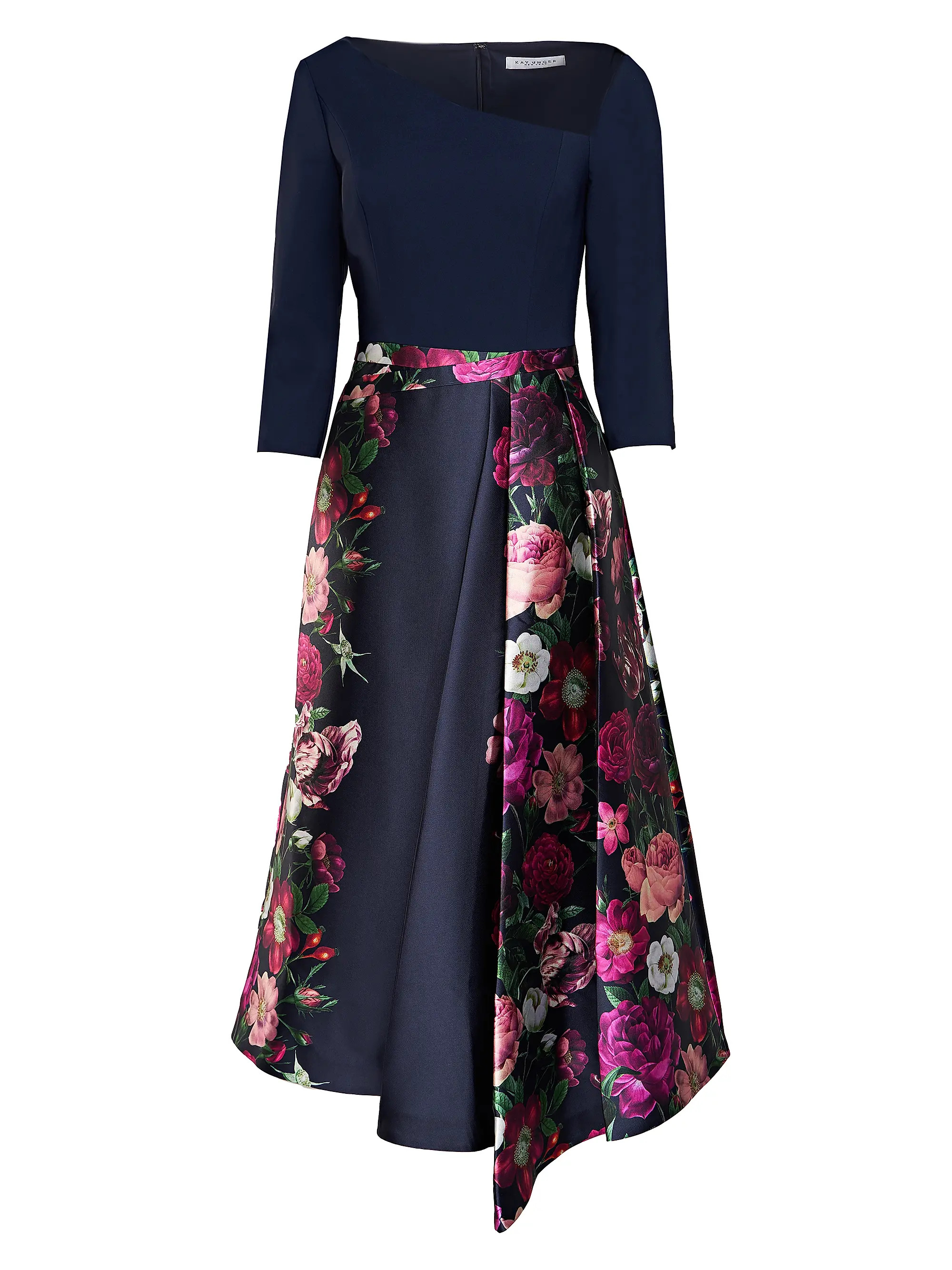 Giovana Satin Floral Midi-Dress | Saks Fifth Avenue