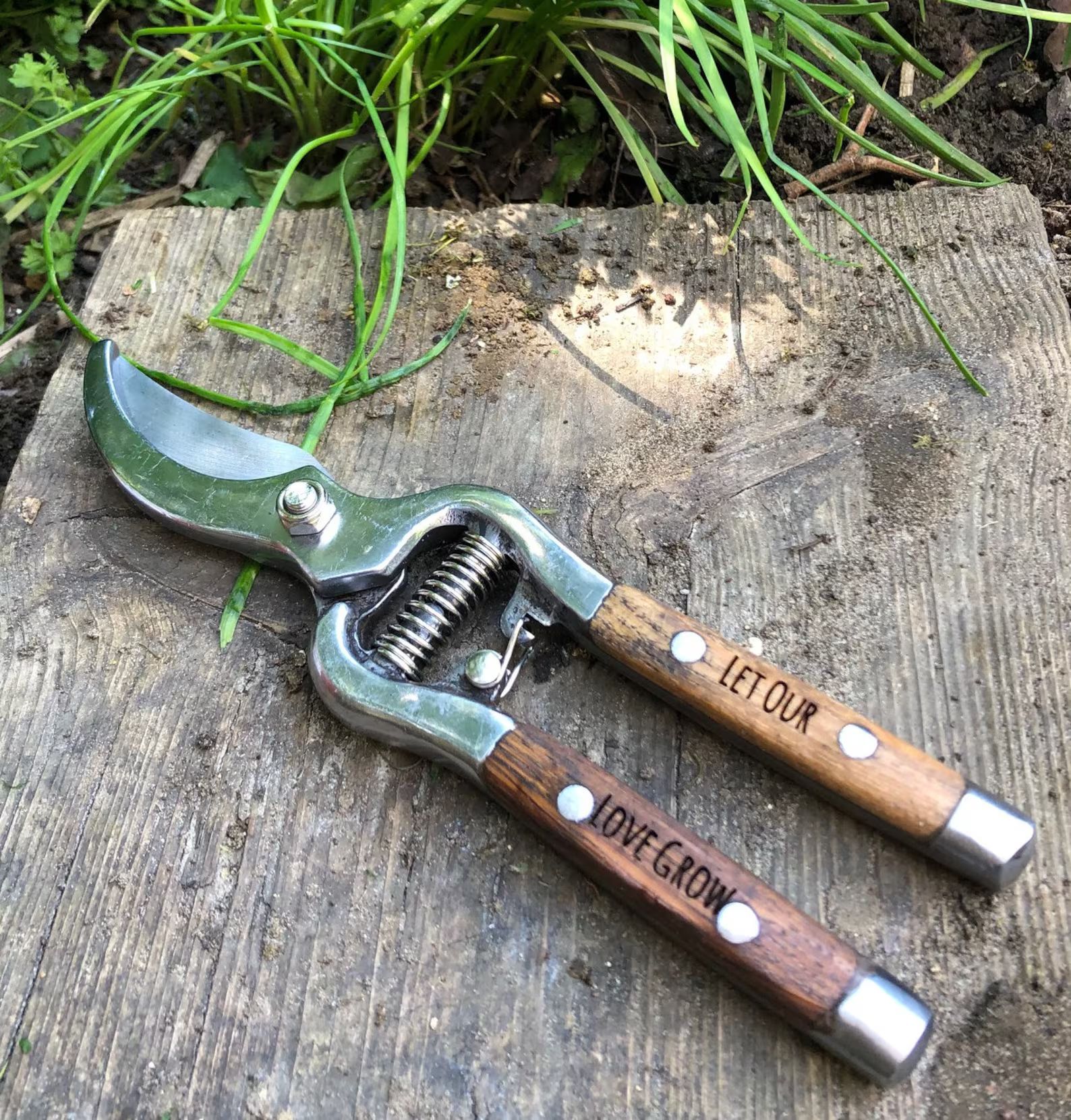Wood and Steel Personalised Pruners Secateurs Garden Clippers - Etsy | Etsy (US)