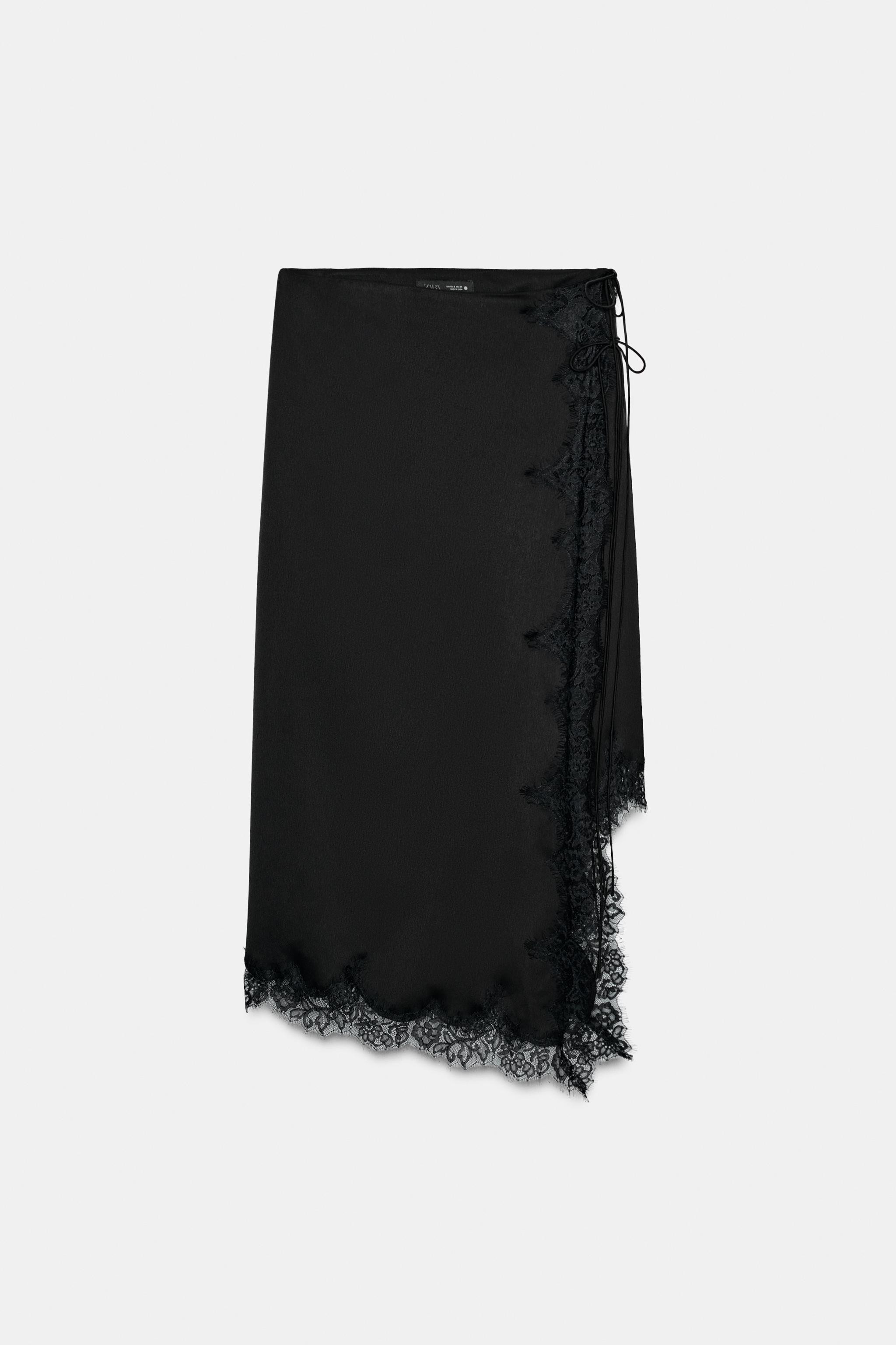 SATIN EFFECT LACE SKIRT ZW COLLECTION | Zara US