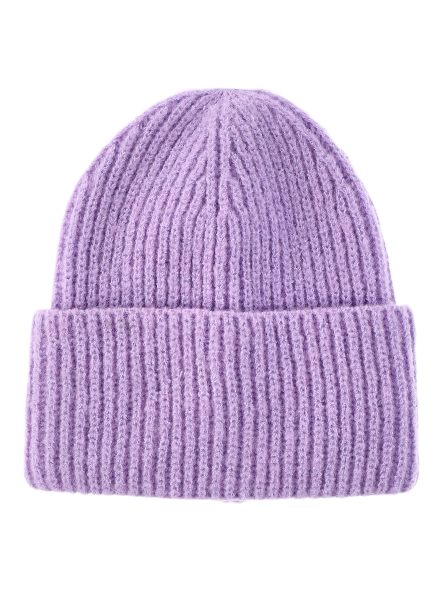No Boundaries Women's Ribbed Fisherman Winter Beanie, Purple Plumeria | Walmart (US)