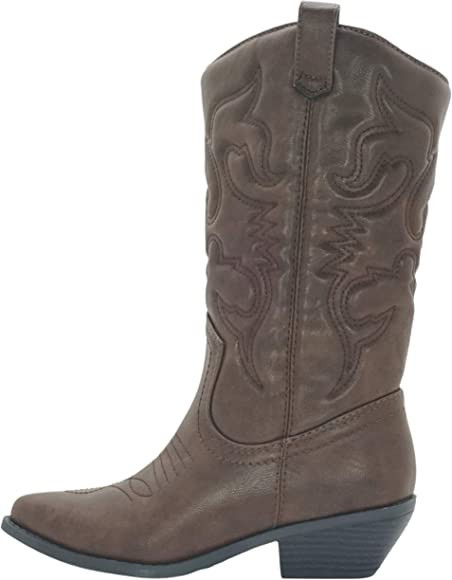 Soda Reno Women Western Cowboy Pointed Toe Knee High Pull On Tabs Boots | Amazon (US)