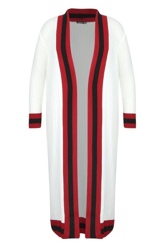 Plus Stripe Maxi Length Cardigan | Boohoo.com (US & CA)