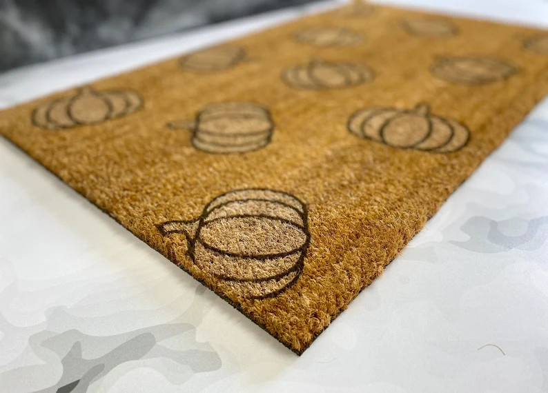 Minimalist White Pumpkin Fall Decor Doormat | Etsy (US)