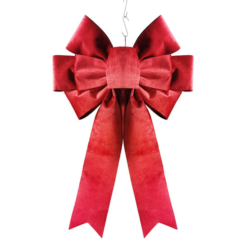 Red Velvet Ribbon Bow, 24" | At Home