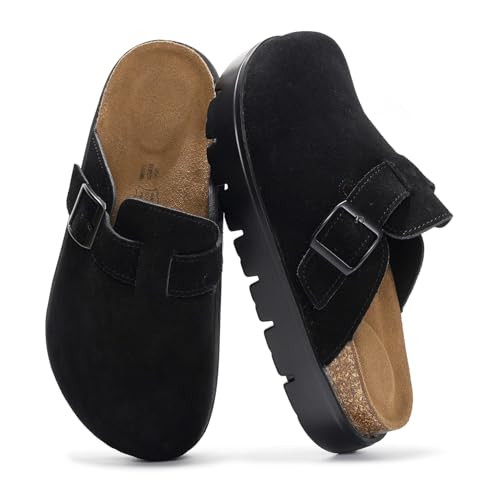 Amazon.com | Project Cloud Genuine Leather Platform Clogs for Women Footwear - Memory Foam Arch S... | Amazon (US)