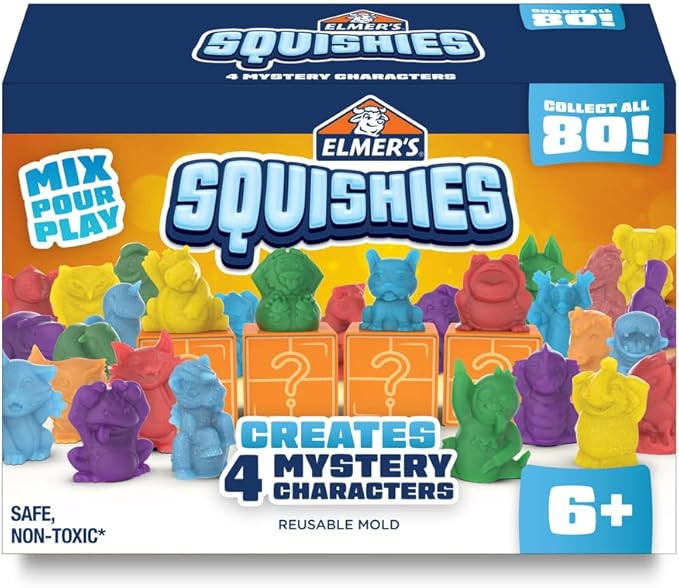Elmer's Squishies Kids’ DIY Activity Kit, Creates 4 Mystery Characters, 24 Piece Kit, for Ages ... | Amazon (US)