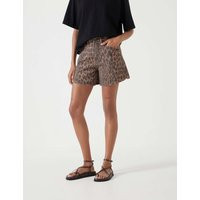 HUSH Denim Leopard Print Shorts Multi | Marks & Spencer (UK)
