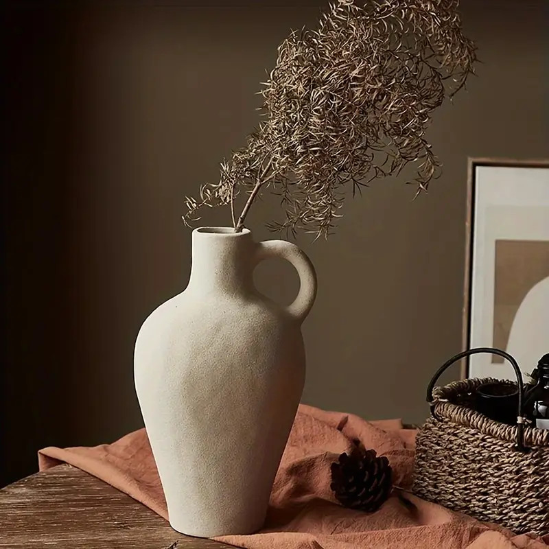 Ceramic Rustic Farmhouse Vase Handle Minimalist Decorative - Temu | Temu Affiliate Program