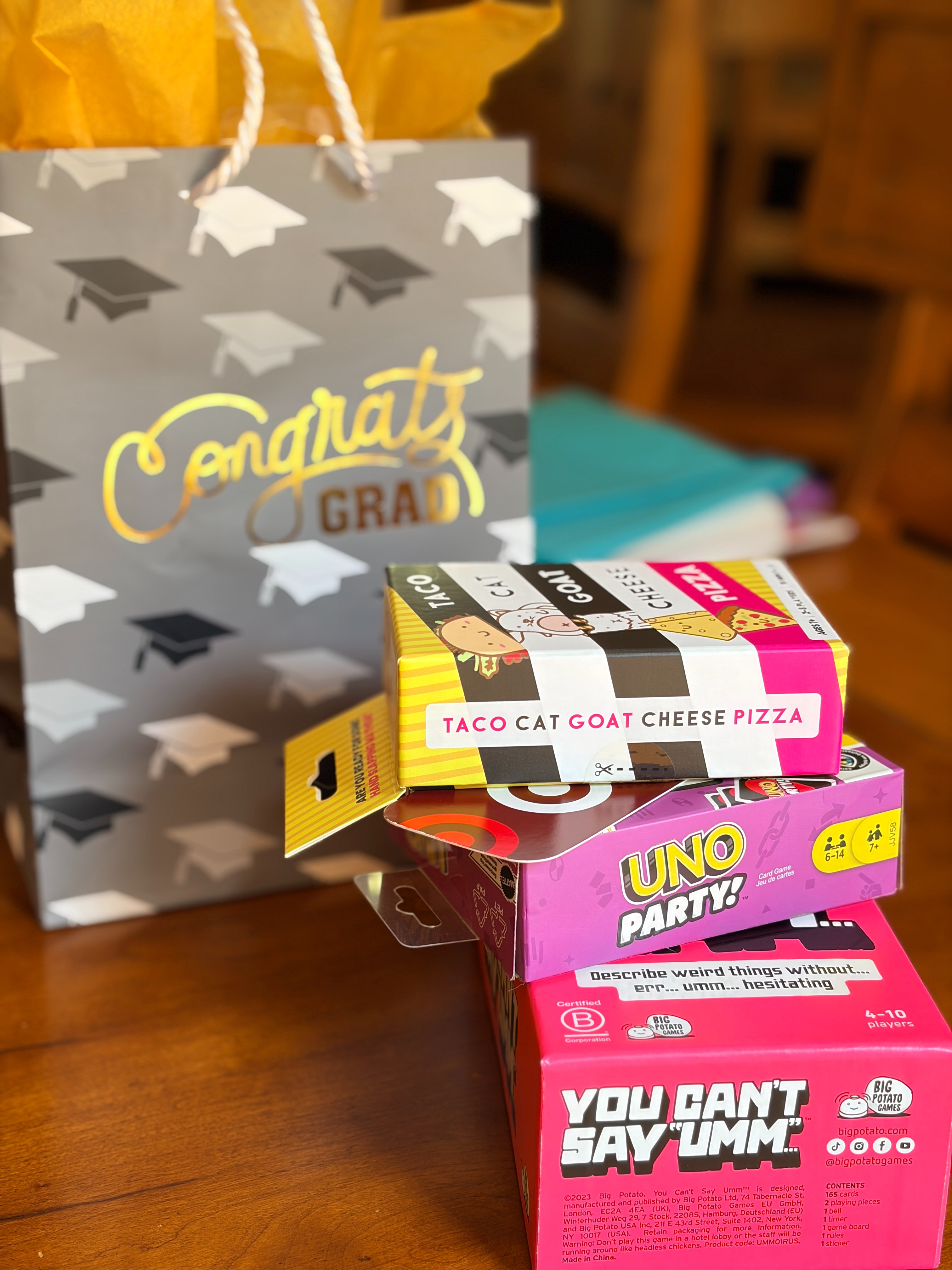 Get a little creative with your grad gifting by including some fun games to help them break the ice in the dorm! I selected some favorites of my boys and some recommendations from our Dorm Shopping Facebook community of parents, too! 
#target #targetpartner @Target 

 