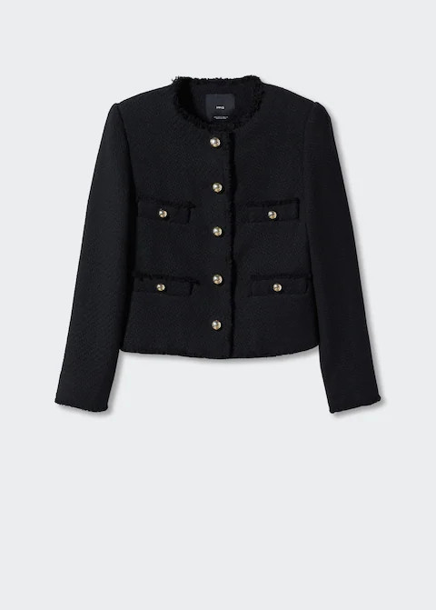 Pocket tweed jacket -  Women | Mango United Kingdom | MANGO (UK)