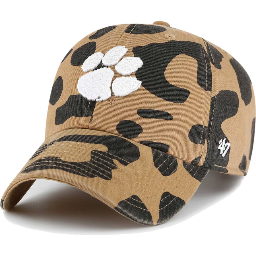 Clemson Tigers '47 Women's Rosette Leopard Clean Up Adjustable Hat | Fanatics