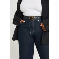 boohoo Women's Plus Gold Buckle Belt in Black | Boohoo.com (UK & IE)