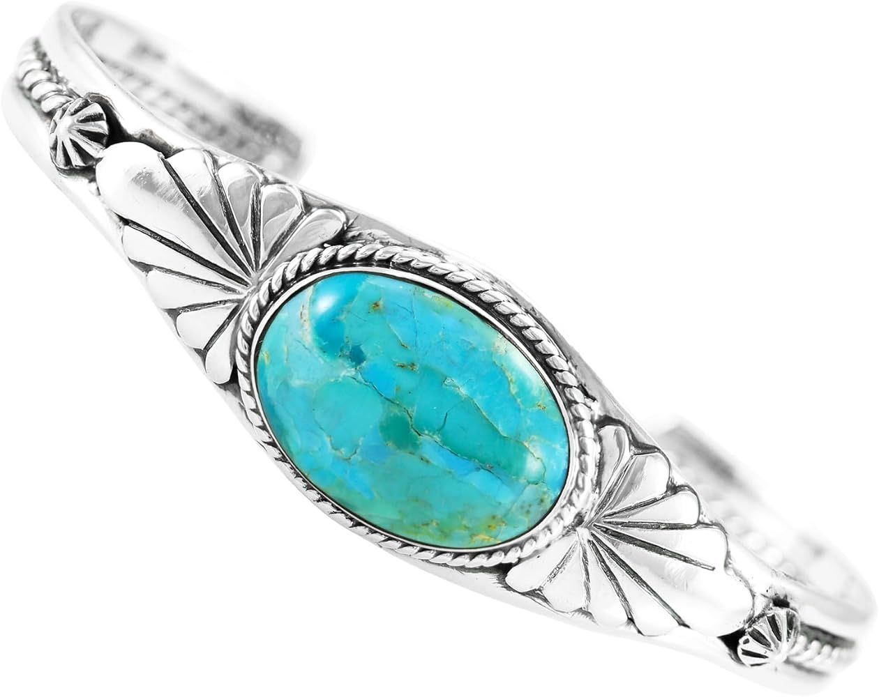 Turquoise Bracelet Sterling Silver 925 Genuine Turquoise | Amazon (US)