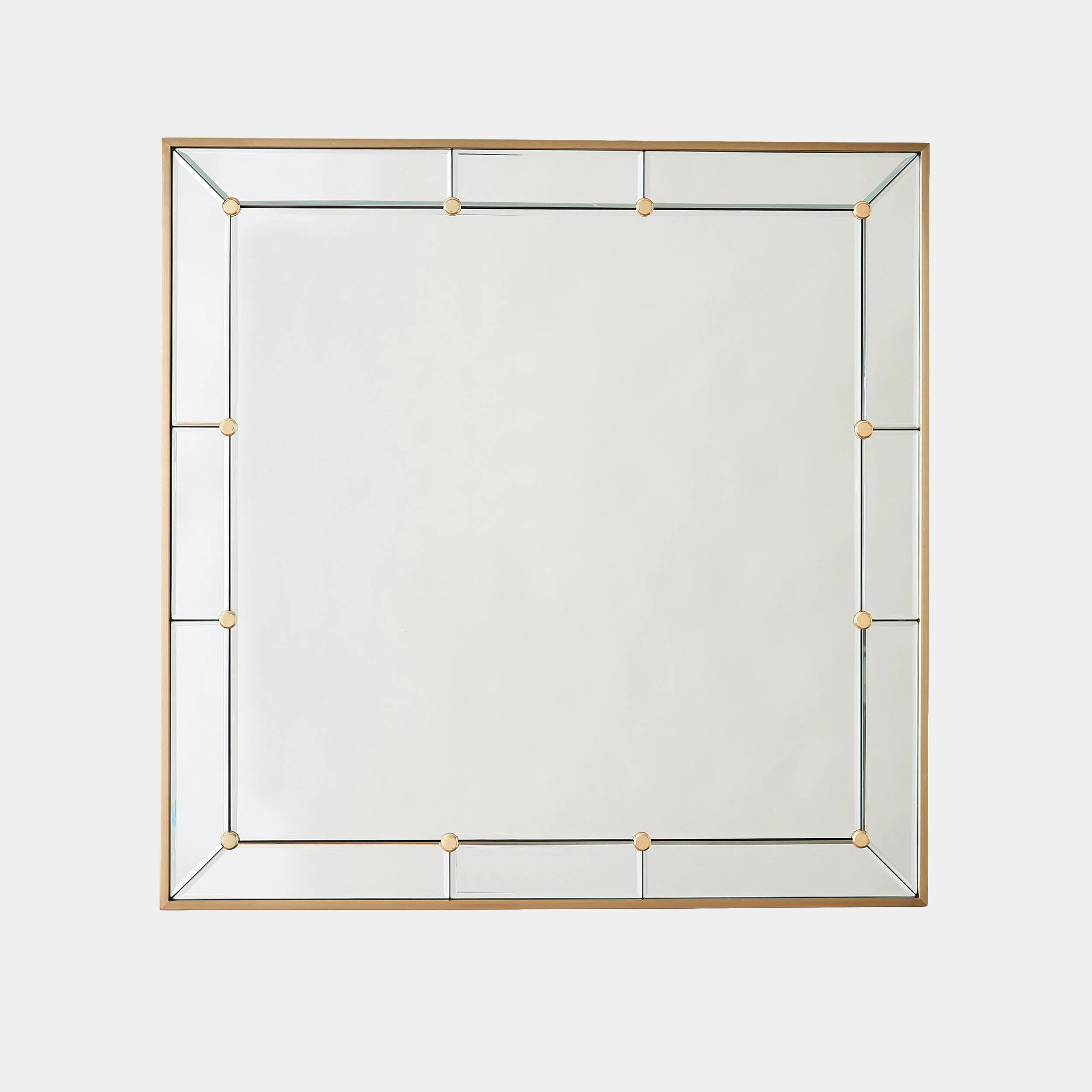 Global Views Square Stud Mirror-Brushed Brass | Perigold | Perigold