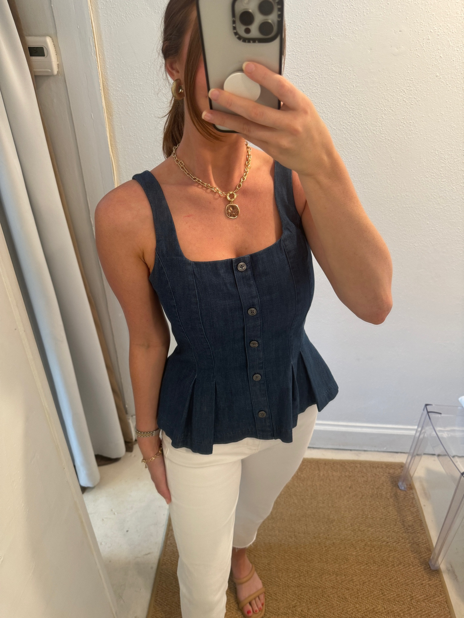 obsessed with this denim peplum top! 